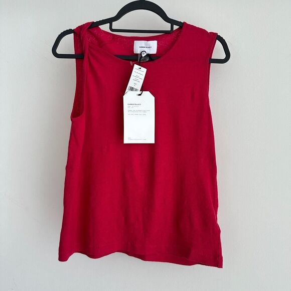 Current Elliott Tank Top Womens XS 0 Red Linen Cotton Elevated Basic Natural - Picture 5 of 10